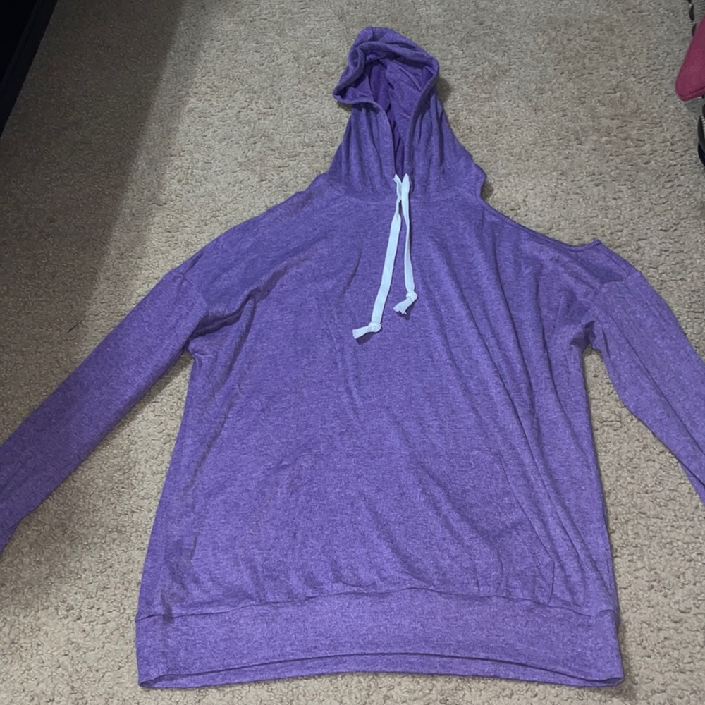 One shoulder cut out hoodie